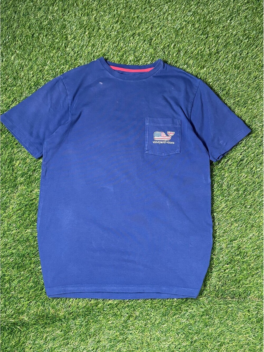 USA Vineyard Vines Pocket T-Shirt Navy Cotton Mens Size S